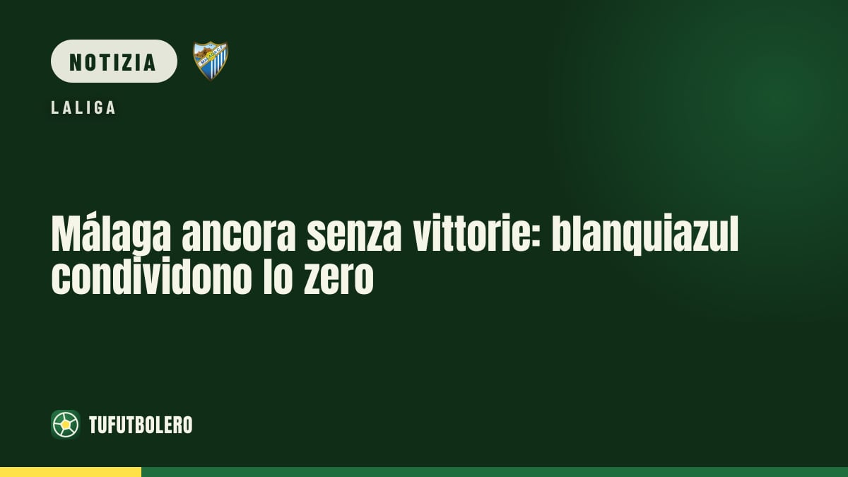 Málaga ancora senza vittorie: blanquiazul condividono lo zero