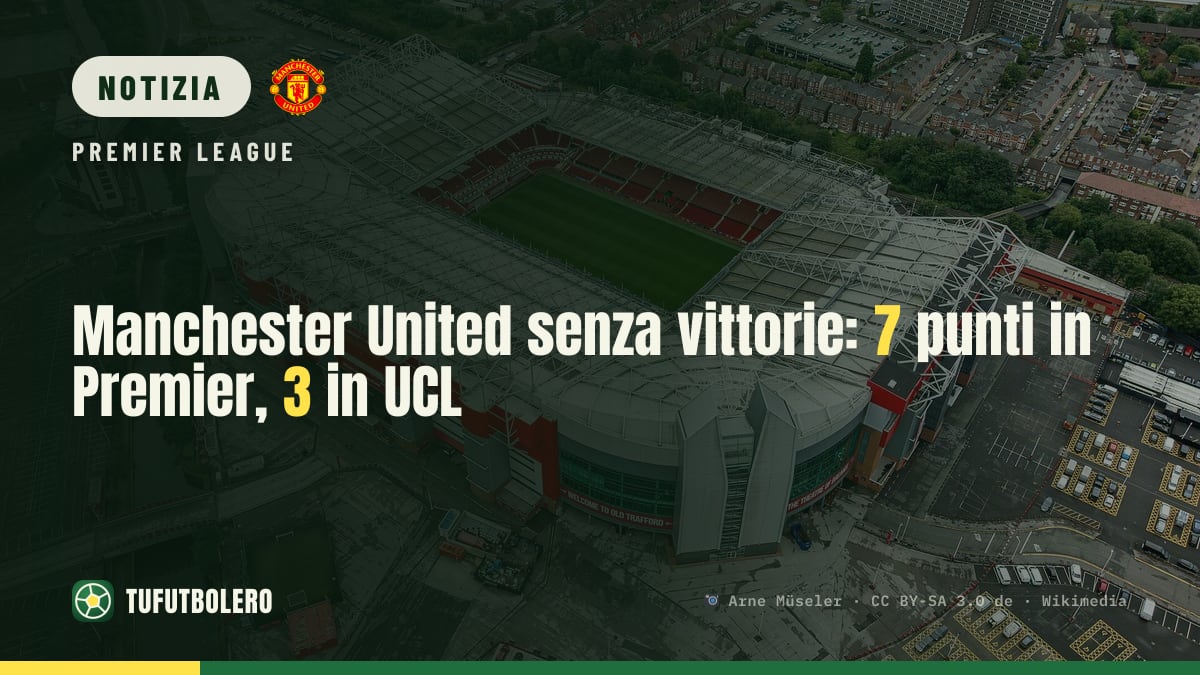 Manchester United senza vittorie: 7 punti in Premier, 3 in UCL