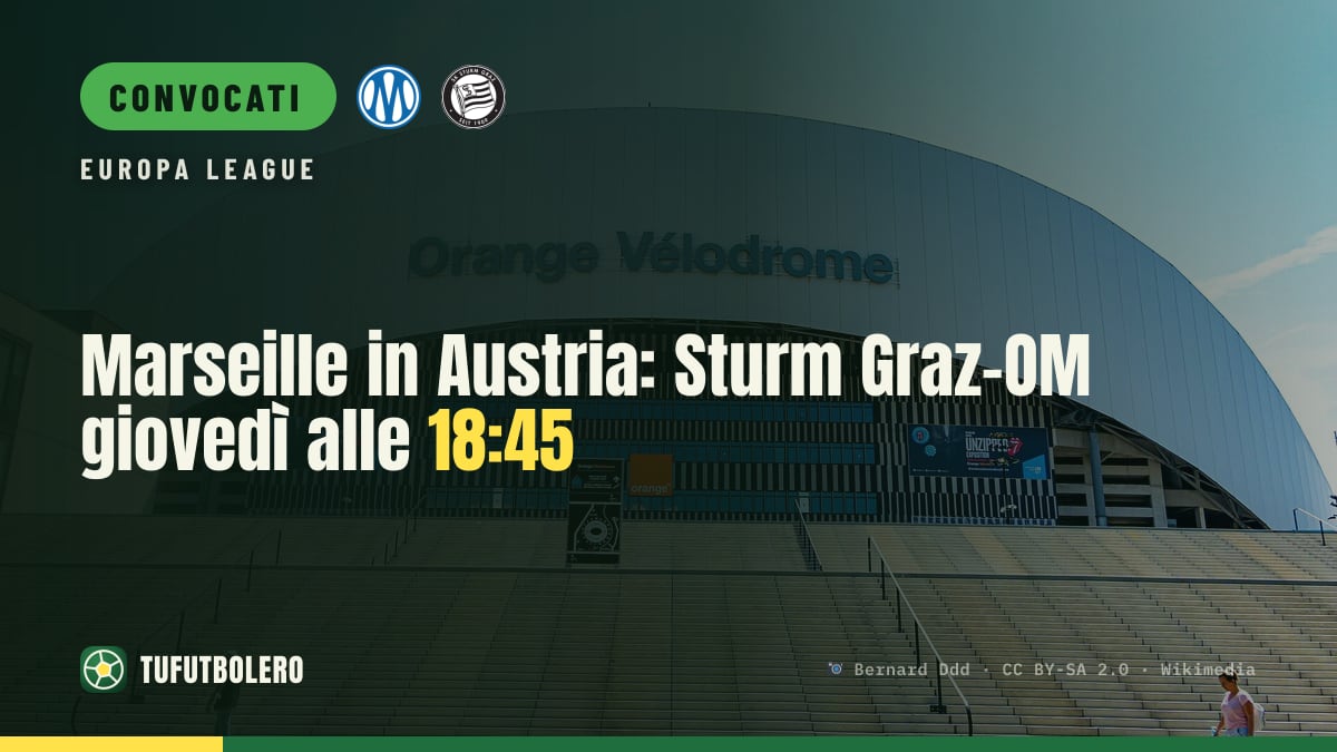 Marseille in Austria: Sturm Graz–OM giovedì alle 18:45