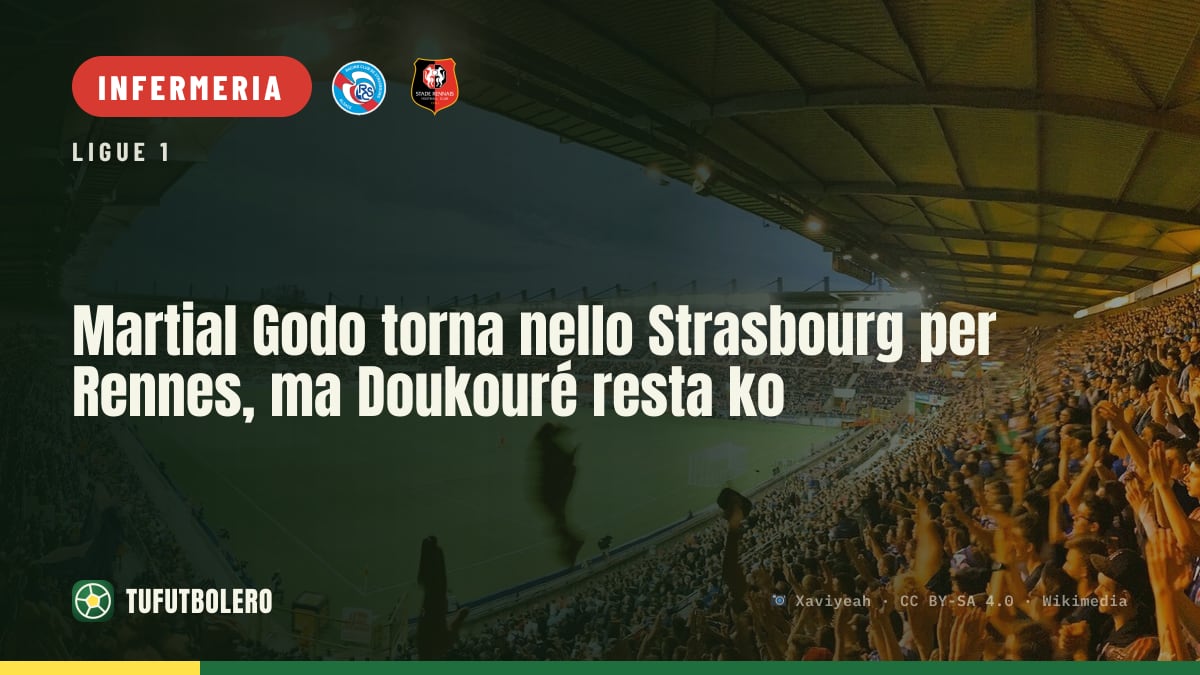 Martial Godo torna nello Strasbourg per Rennes, ma Doukouré resta ko