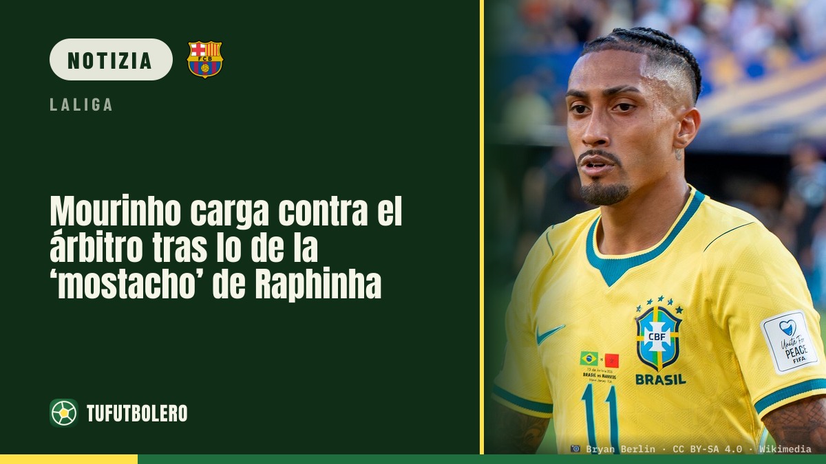 Mourinho attacca l’arbitro dopo la storia del baffo di Raphinha