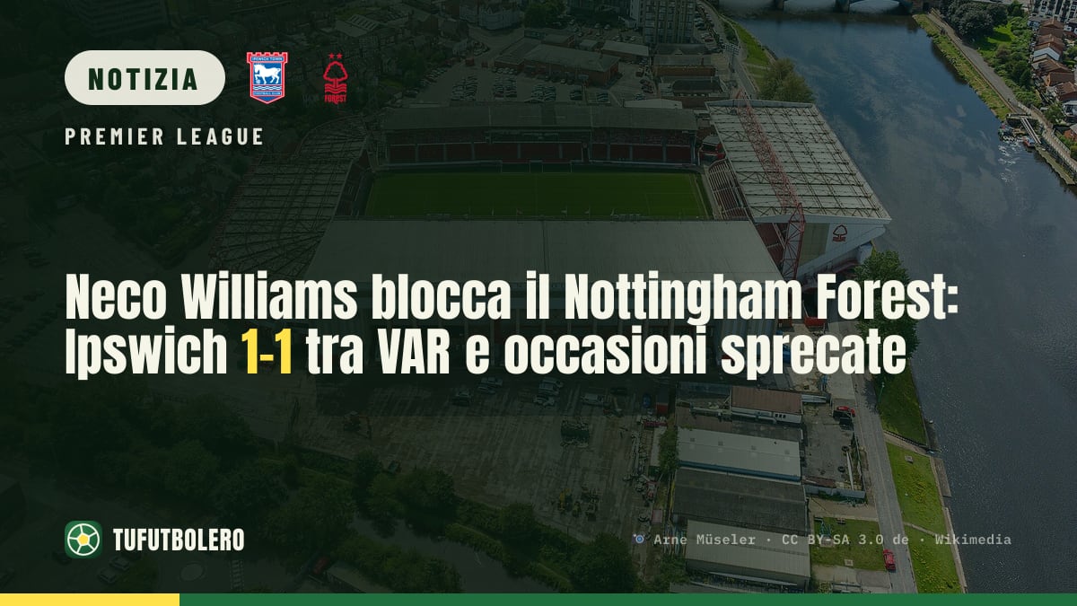 Neco Williams blocca il Nottingham Forest: Ipswich 1-1 tra VAR e occasioni sprecate