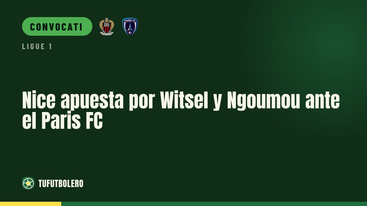 Nice con Witsel e Ngoumou dal 1’ contro il Paris FC