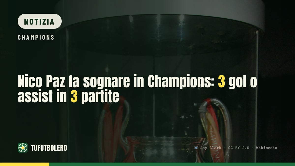 Nico Paz fa sognare in Champions: 3 gol o assist in 3 partite