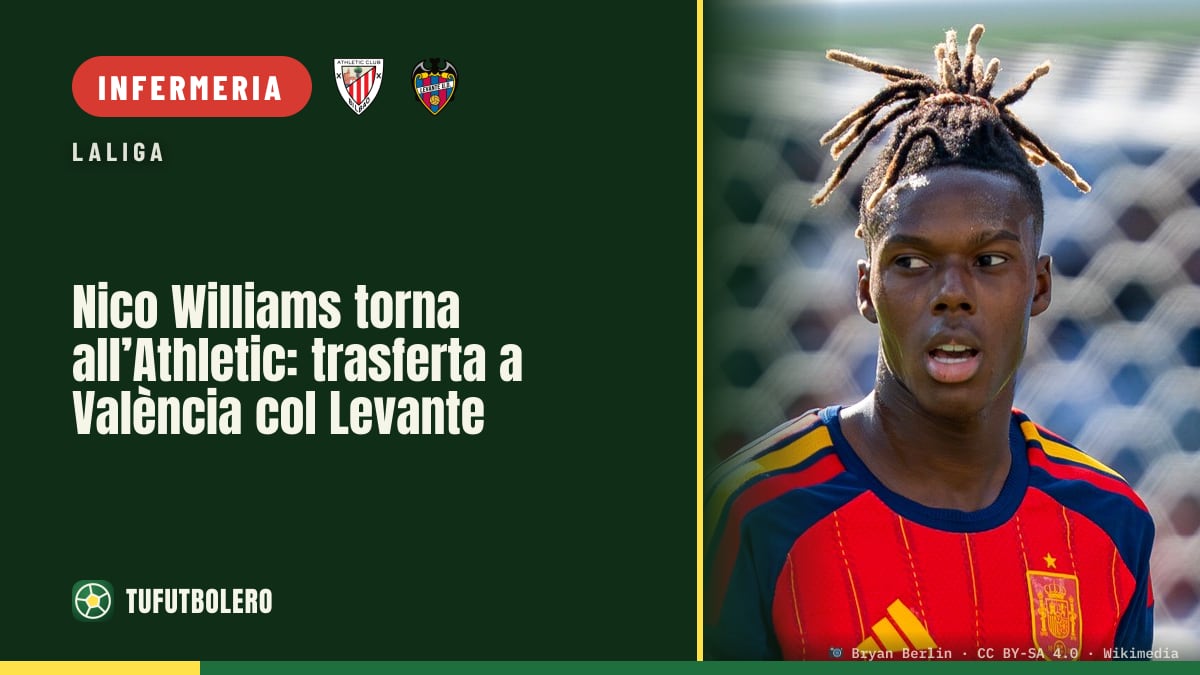 Nico Williams torna all’Athletic: trasferta a València col Levante