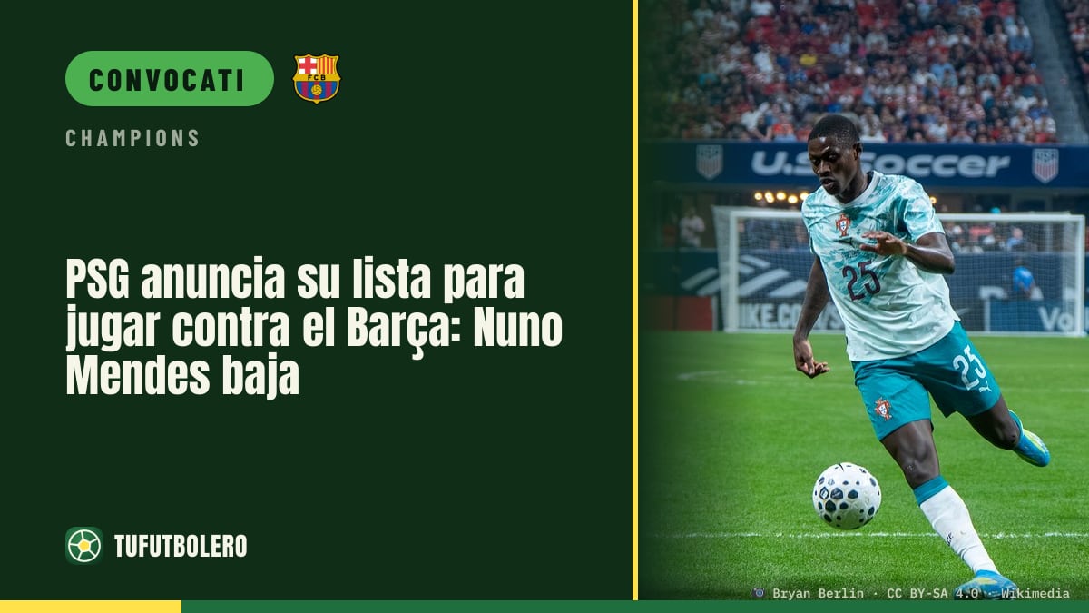 PSG: 23 convocati per il Barça, Nuno Mendes ko