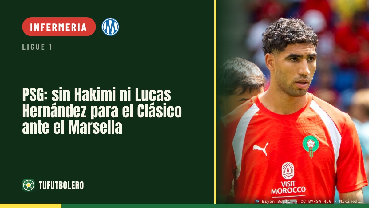 PSG senza Hakimi e Lucas Hernández per il Classico contro il Marsiglia