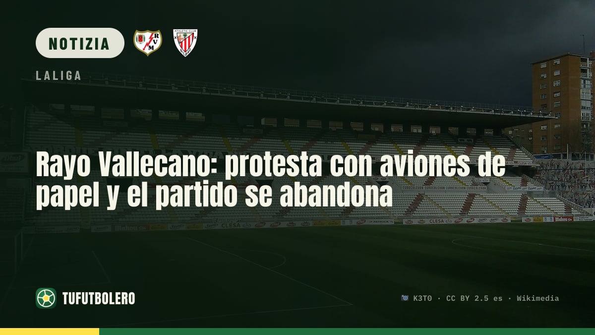 Rayo Vallecano: protesta con aerei di carta, partita con l’Athletic finisce