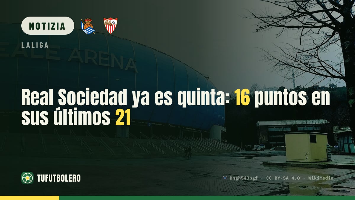 La Real Sociedad è quinta: 16 punti nelle ultime 21 giornate