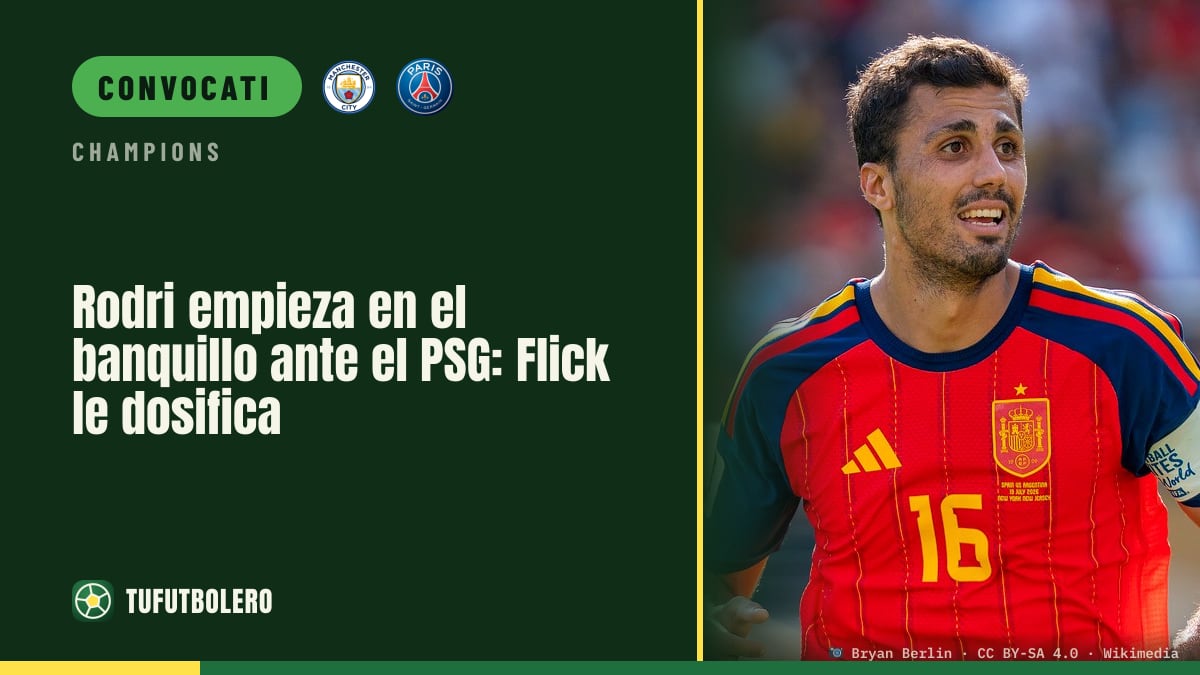 Rodri parte dalla panchina contro il PSG: Flick gestisce i minuti