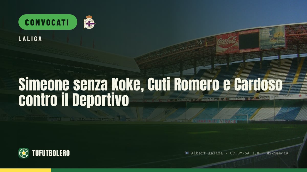 Simeone senza Koke, Cuti Romero e Cardoso contro il Deportivo