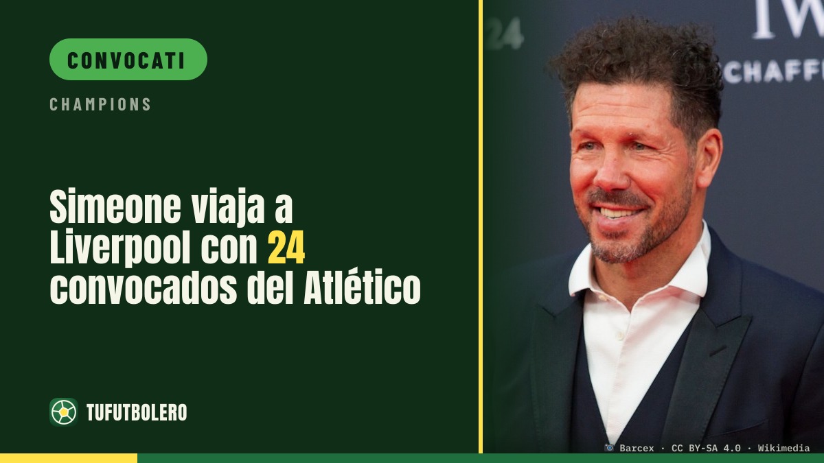 Simeone vola a Liverpool con 24 convocati dell’Atlético