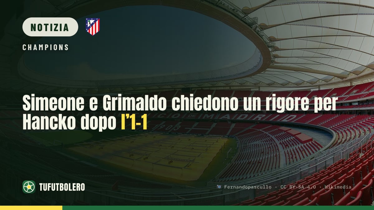 Simeone e Grimaldo chiedono un rigore per Hancko dopo l’1-1