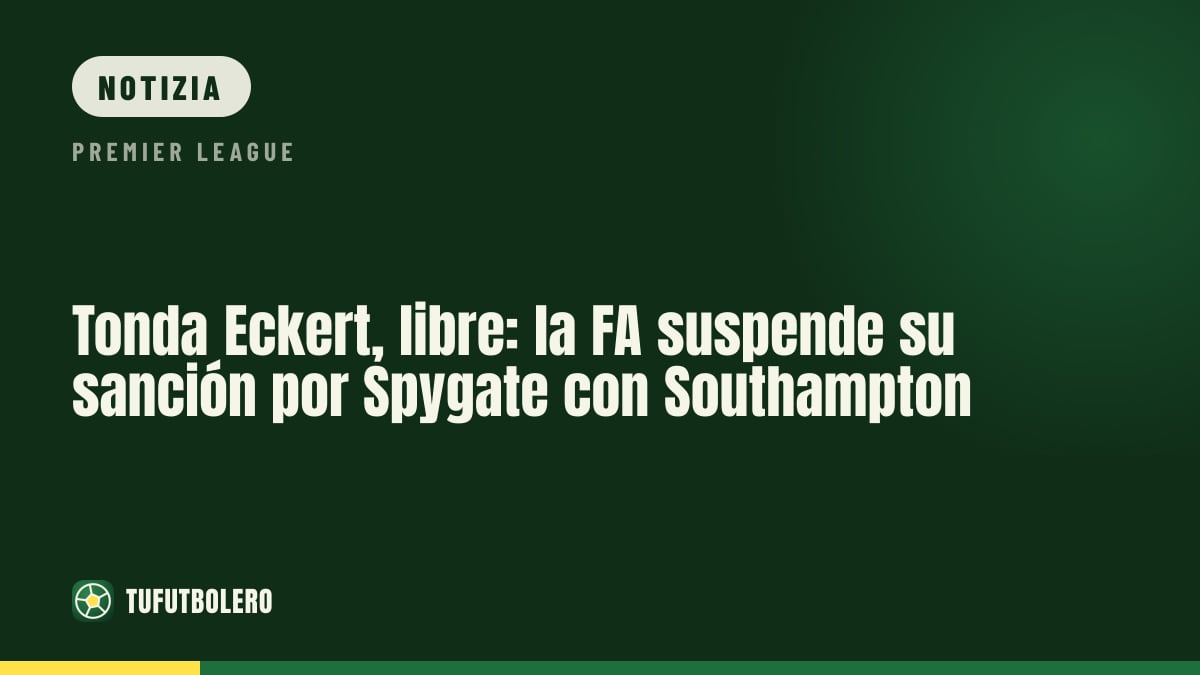 Tonda Eckert libero di restare: la FA sospende la squalifica per Spygate