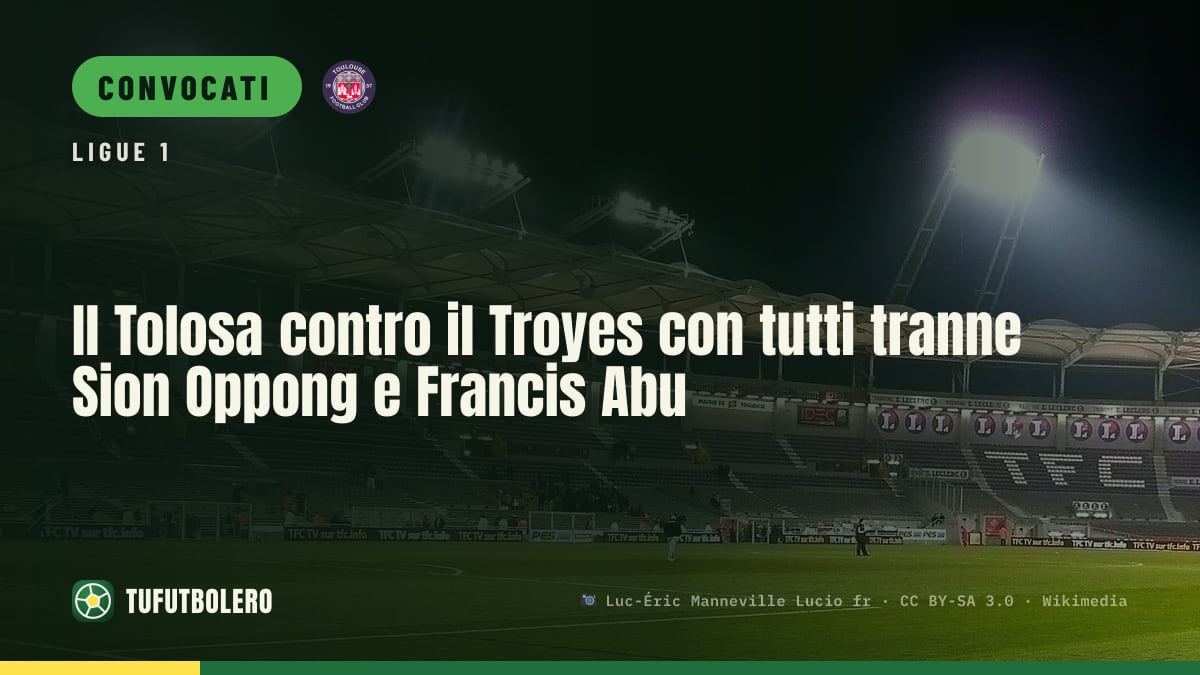 Il Tolosa contro il Troyes con tutti tranne Sion Oppong e Francis Abu