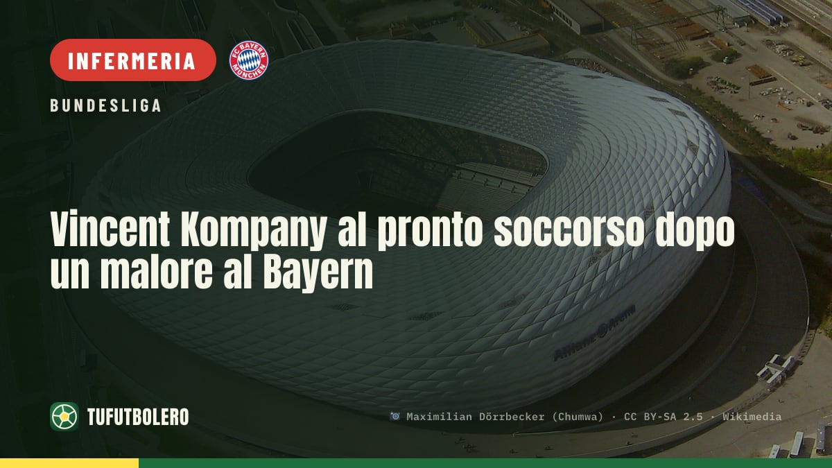 Vincent Kompany al pronto soccorso dopo un malore al Bayern