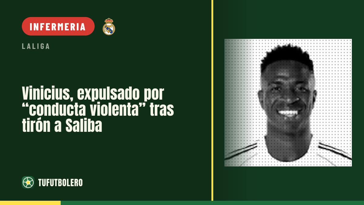 Vinicius espulso per “condotta violenta” dopo il tirare i capelli a Saliba