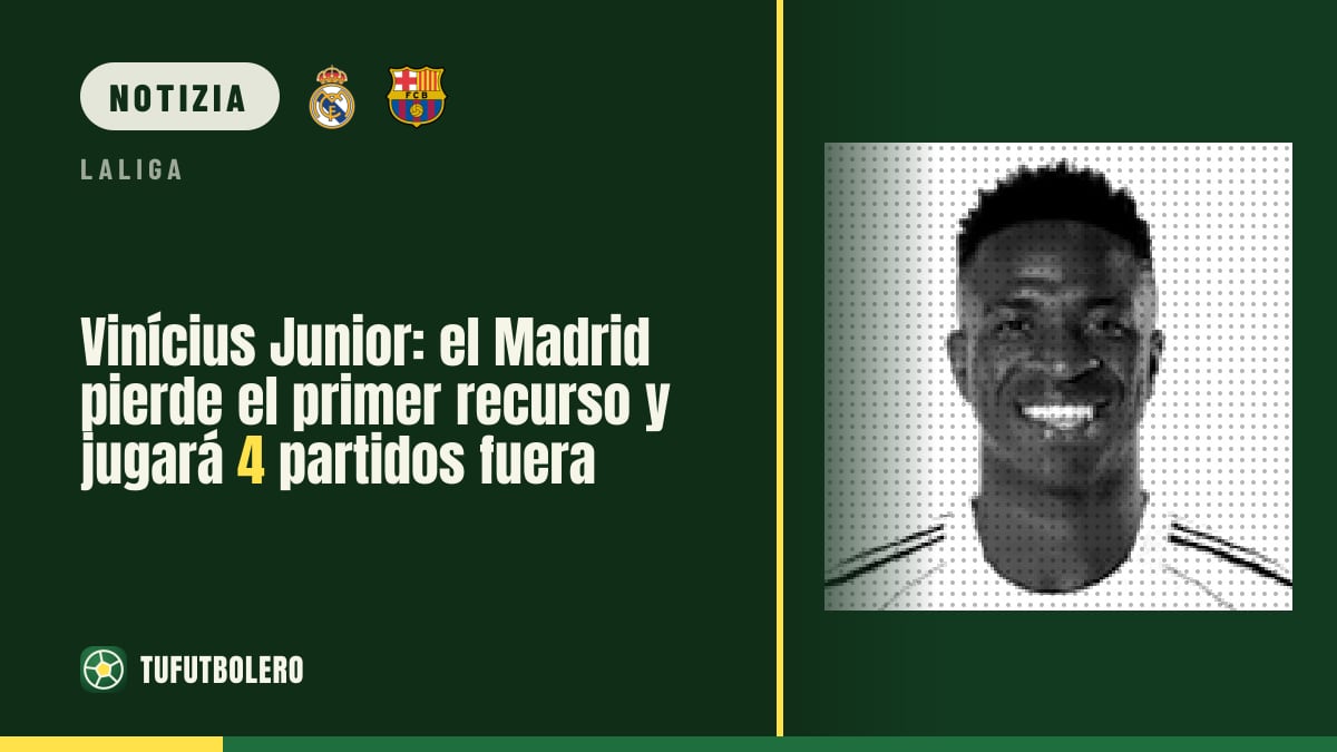 Vinícius Júnior: respinto l’appello del Real Madrid, salta quattro partite
