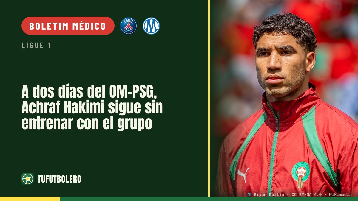 Dois dias antes de OM-PSG, Achraf Hakimi ainda não treina com o grupo