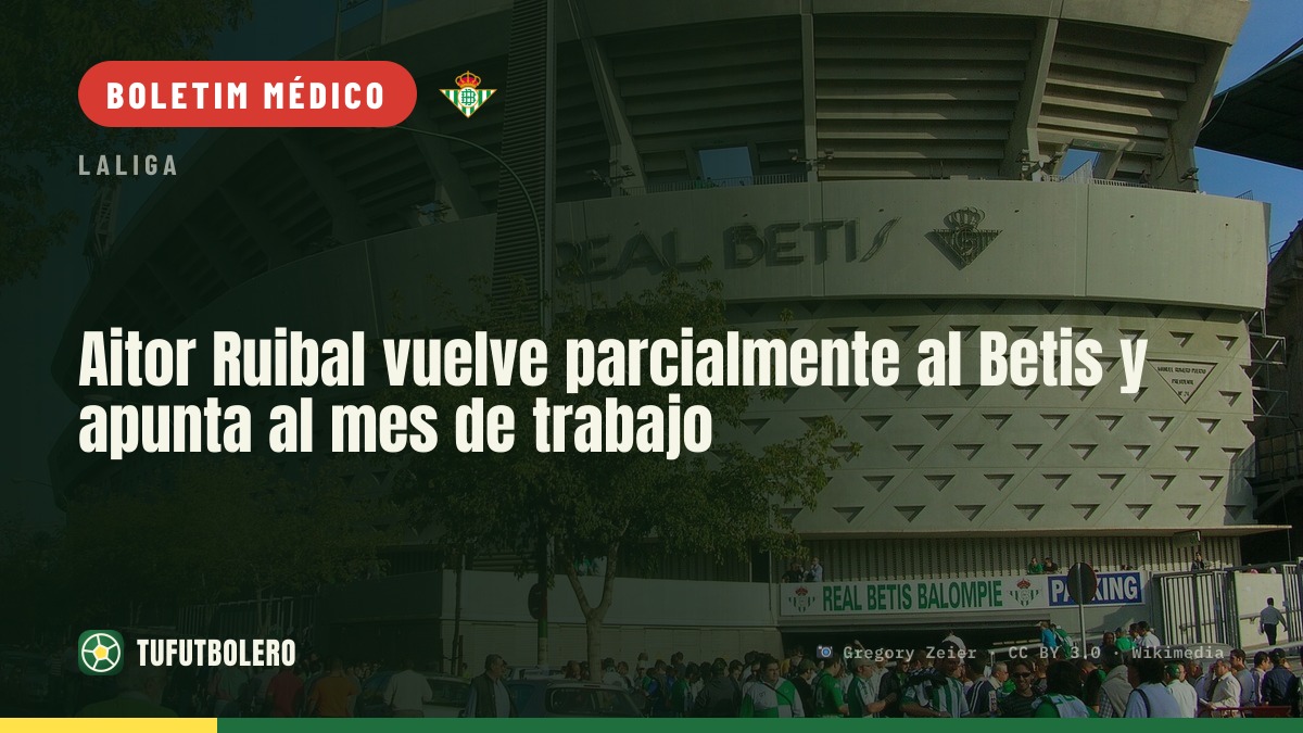Aitor Ruibal volta parcialmente aos treinos do Betis após lesão no menisco