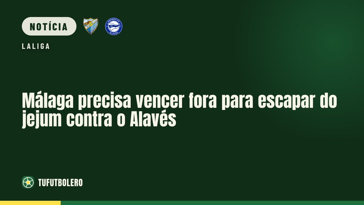 Málaga precisa vencer fora para escapar do jejum contra o Alavés