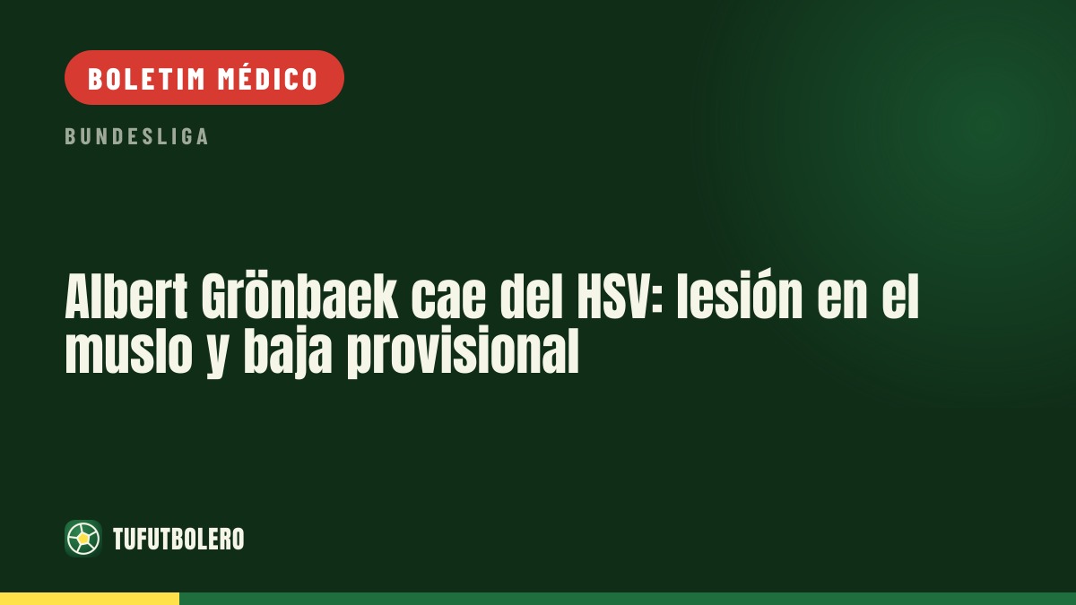 Albert Grönbaek lesionado no HSV: problema na coxa e baixa provisória