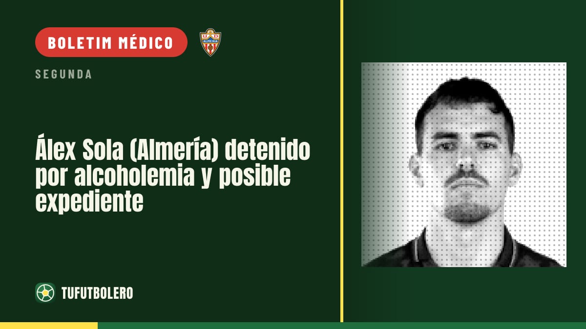 Álex Sola (Almería) detido por alcoolemia e possível processo disciplinar