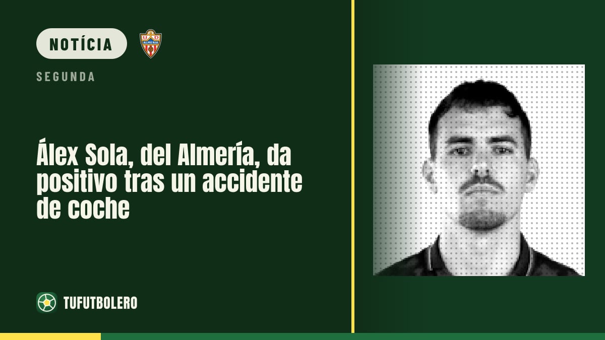 Álex Sola, do Almería, dá positivo após acidente de carro