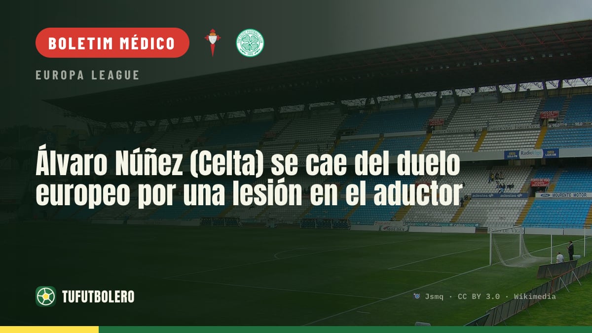 Álvaro Núñez (Celta) falha o duelo europeu por lesão no adutor da esquerda