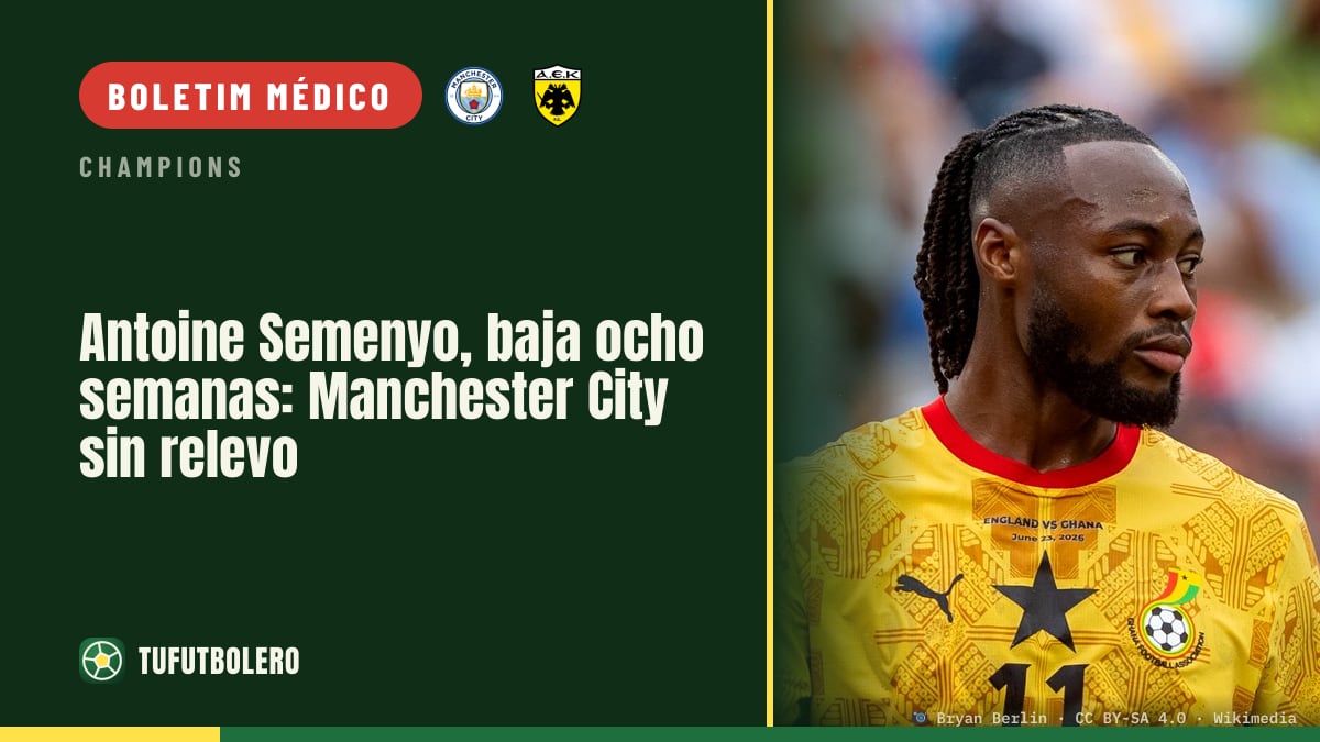 Antoine Semenyo fica fora oito semanas e o City perde opções