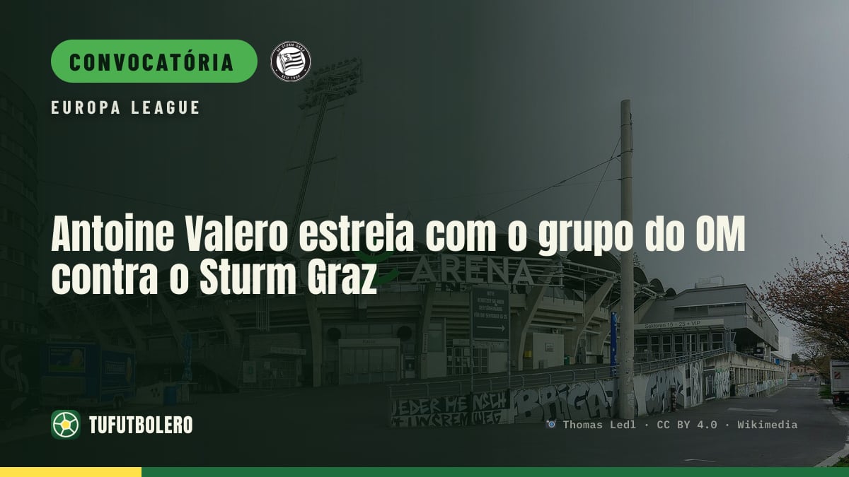 Antoine Valero estreia com o grupo do OM contra o Sturm Graz