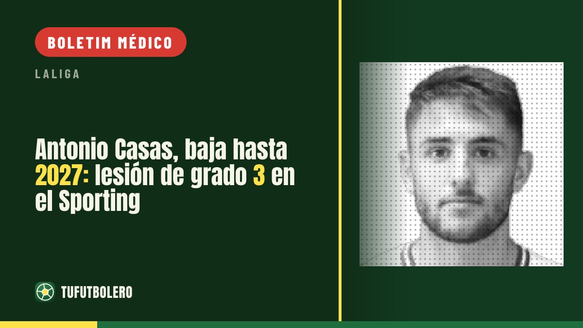 Antonio Casas fica fora até 2027: lesão de grau 3 no Sporting