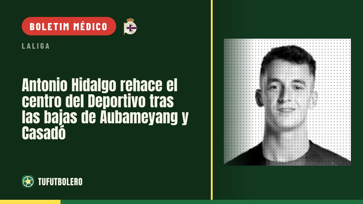 Antonio Hidalgo ajusta o meio do Deportivo após as baixas de Aubameyang e Casadó