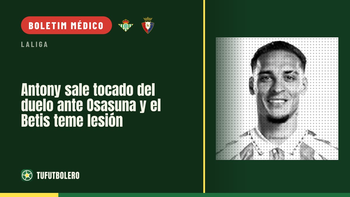 Antony terminou o jogo do Betis contra o Osasuna com dores