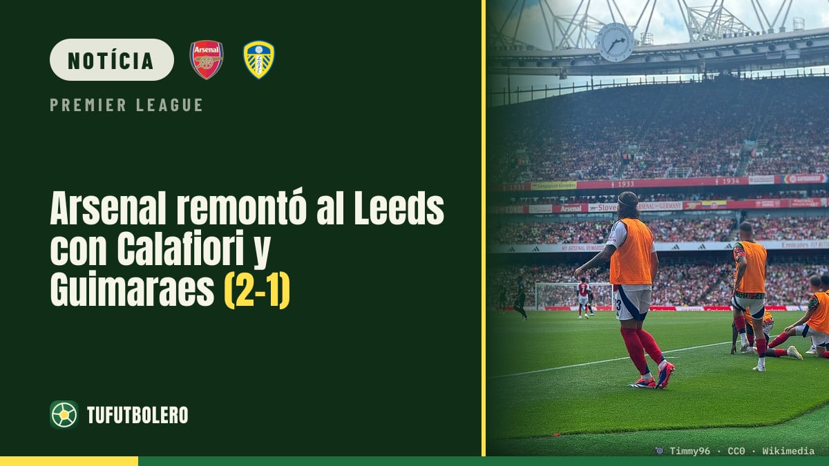 Arsenal remontou o Leeds e venceu por 2-1 com Calafiori e Guimarães