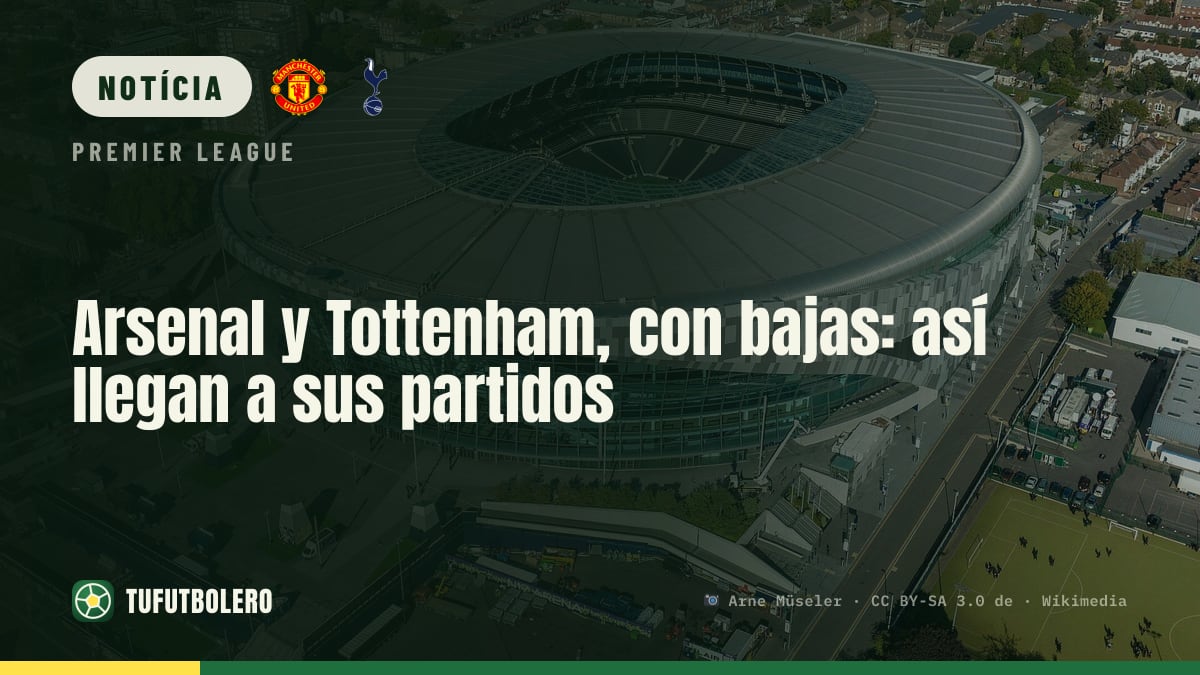 Arsenal e Tottenham com dúvidas no fim de semana da Premier
