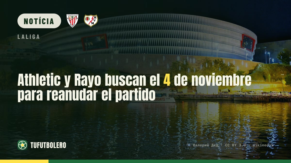 Athletic e Rayo miram 4 de novembro para retomar o jogo suspenso