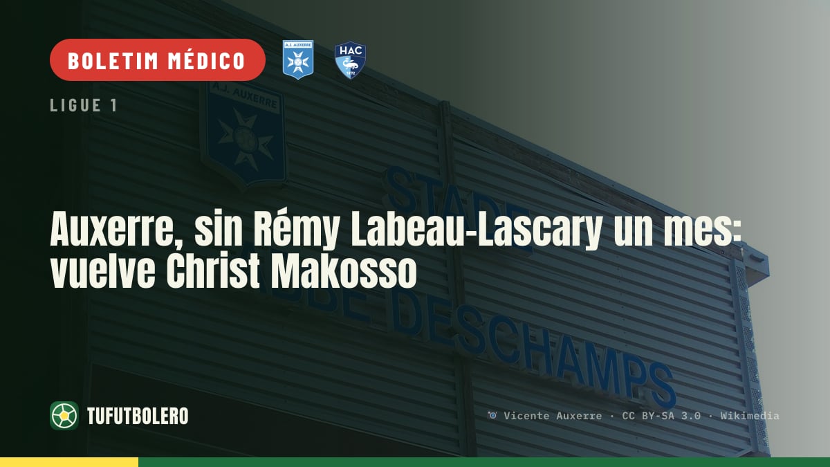 Auxerre sem Rémy Labeau-Lascary por um mês: Makosso volta