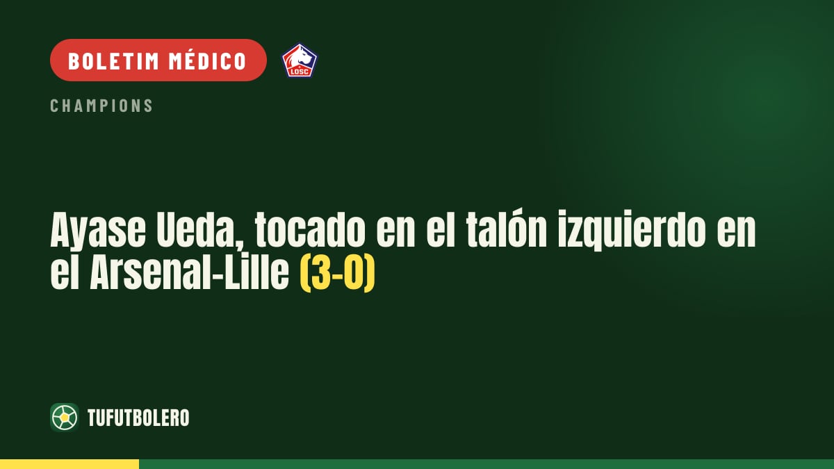 Ayase Ueda sente dor no calcanhar esquerdo no Arsenal-Lille (3-0)
