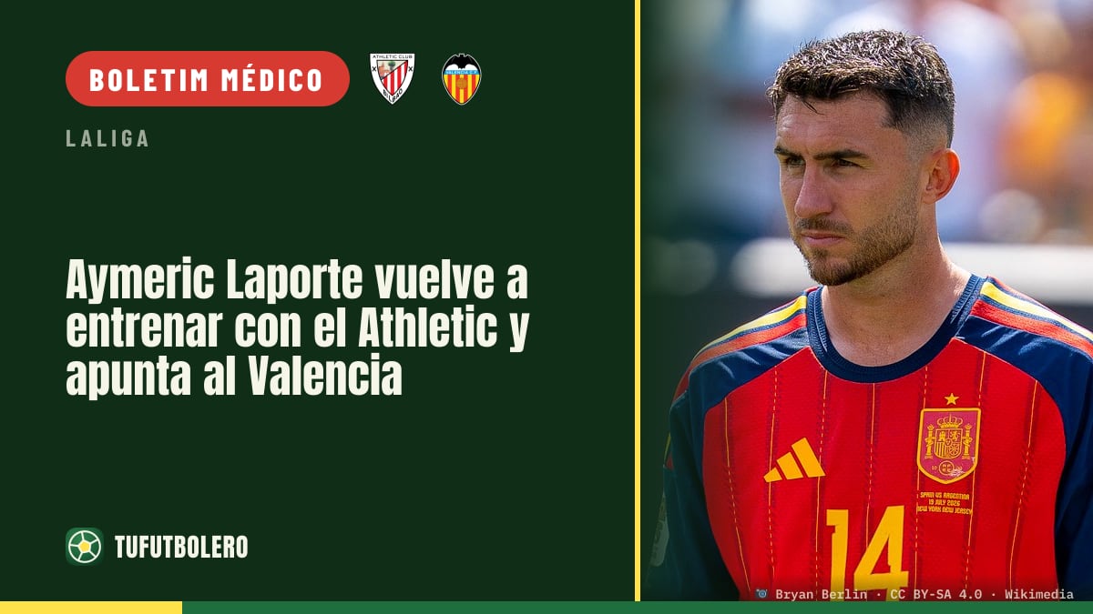 Aymeric Laporte volta a treinar pelo Athletic e mira o Valencia