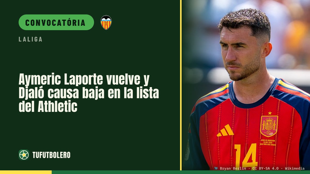 Aymeric Laporte volta e Djaló é baixa na lista do Athletic