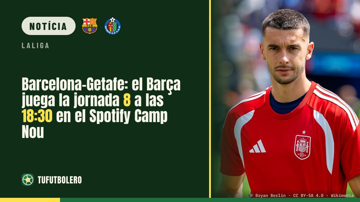 Barcelona-Getafe: o Barça joga a jornada 8 às 18h30 no Spotify Camp Nou