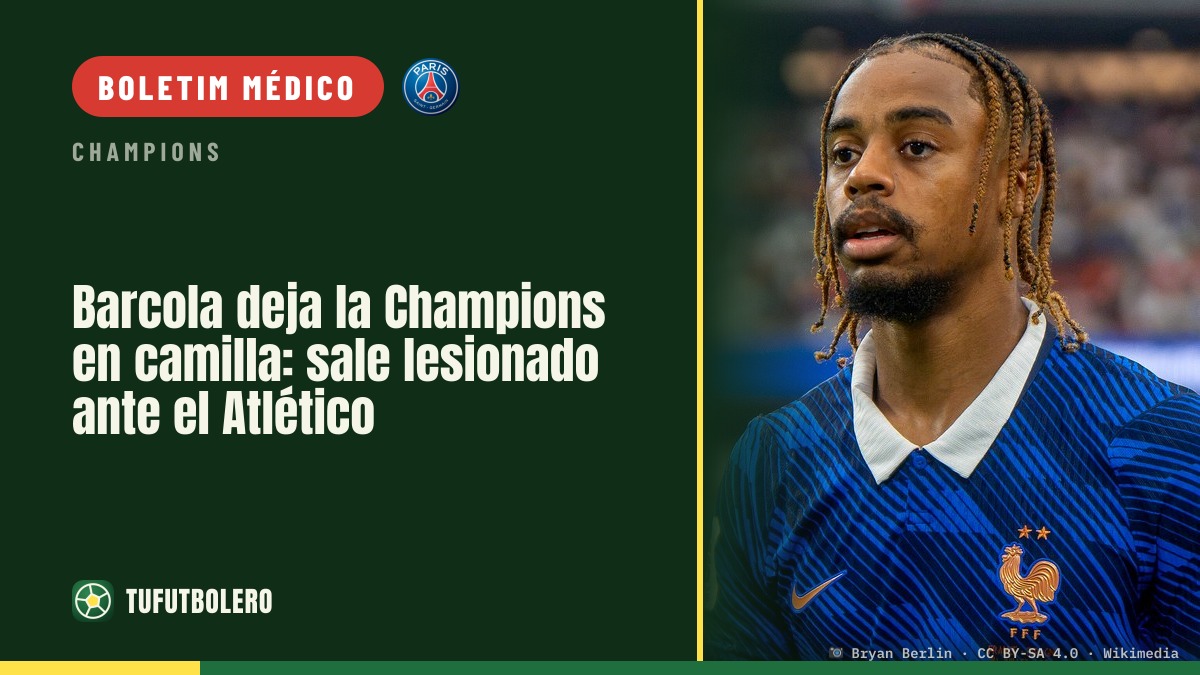 Barcola sai mancando no seu Champions com o Atlético