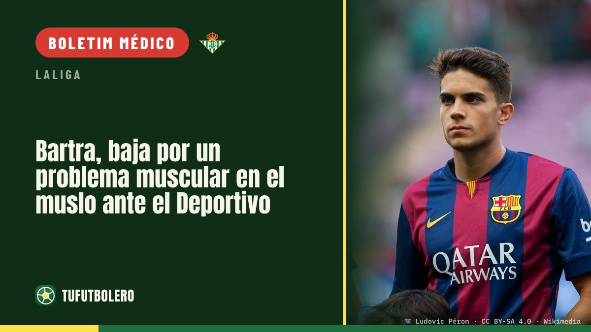 Bartra sai lesionado após problema muscular diante do Deportivo