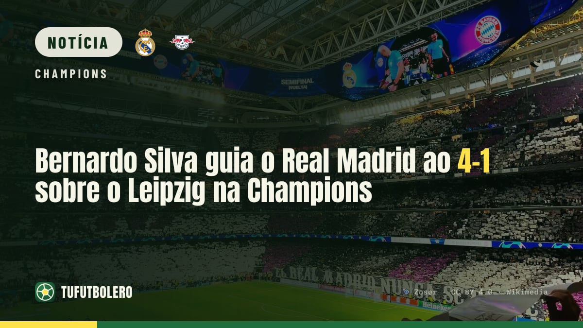Bernardo Silva guia o Real Madrid ao 4-1 sobre o Leipzig na Champions