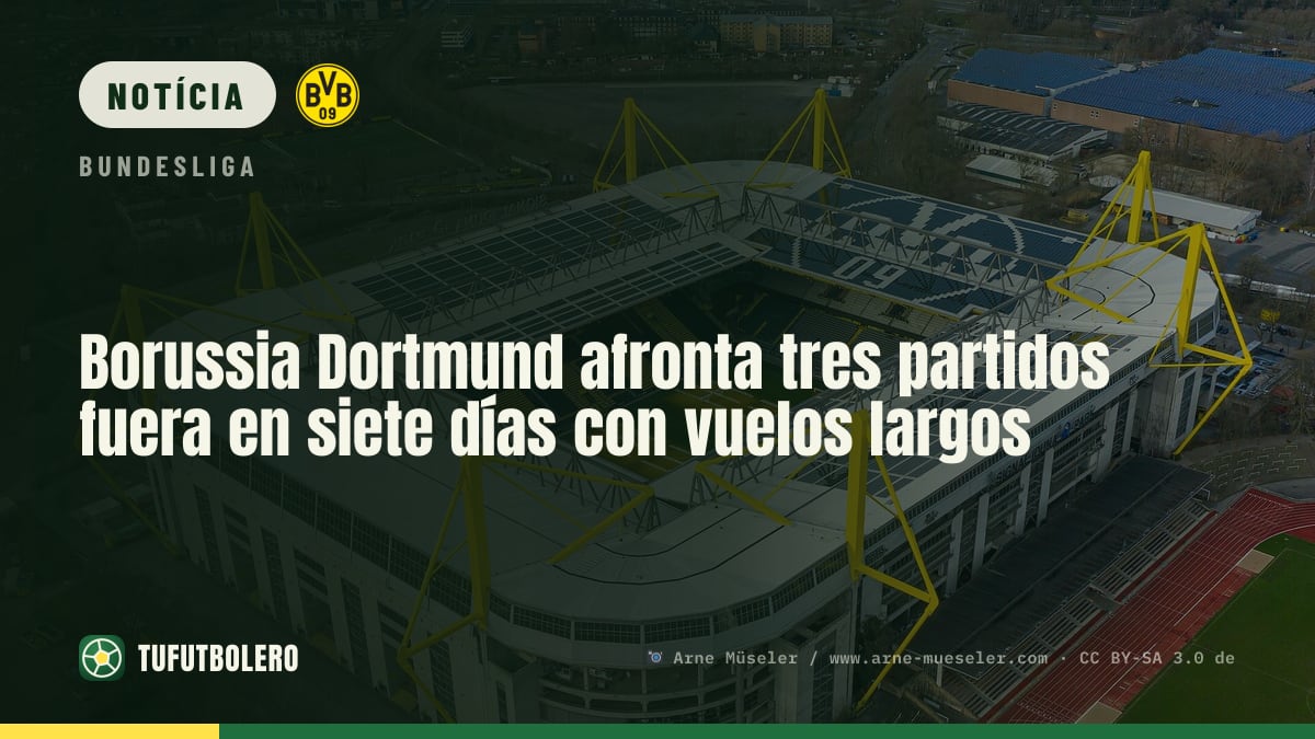 Borussia Dortmund faz três jogos fora em sete dias e com viagens longas