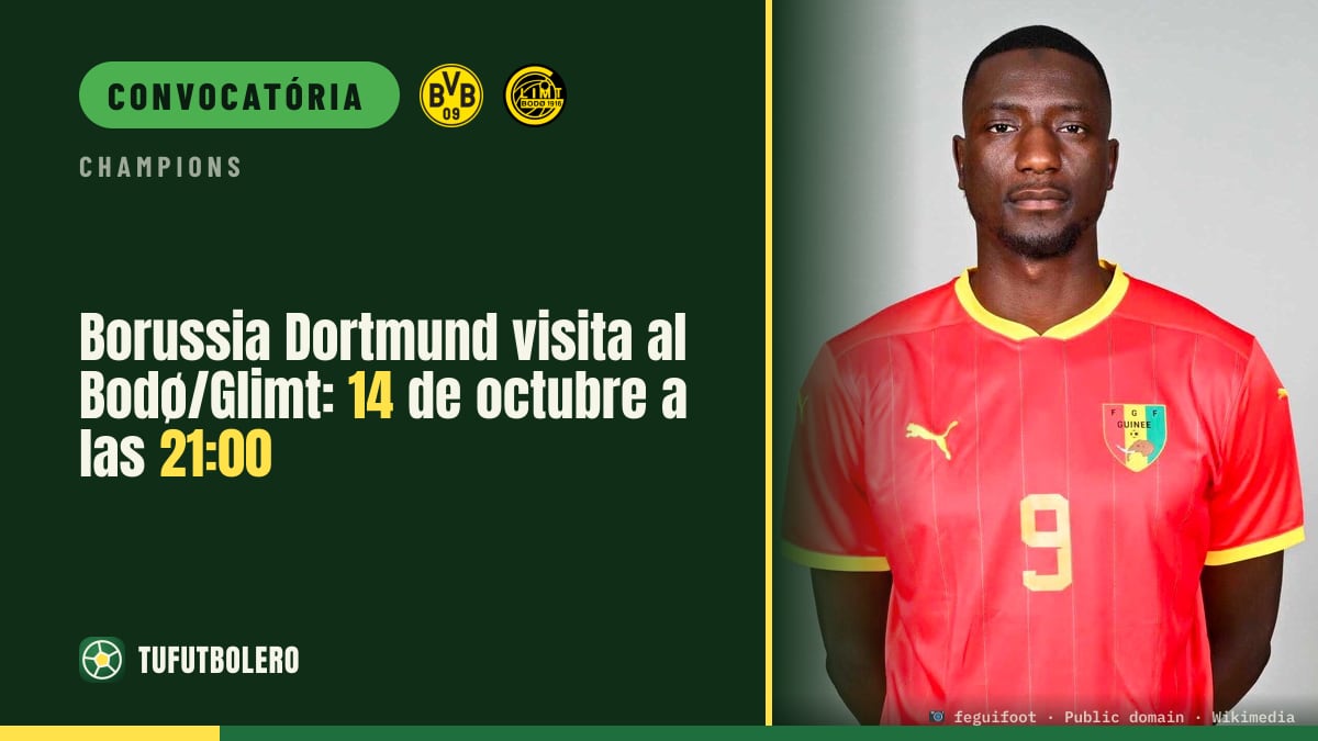 Borussia Dortmund visita o Bodø/Glimt em 14 de outubro às 21:00
