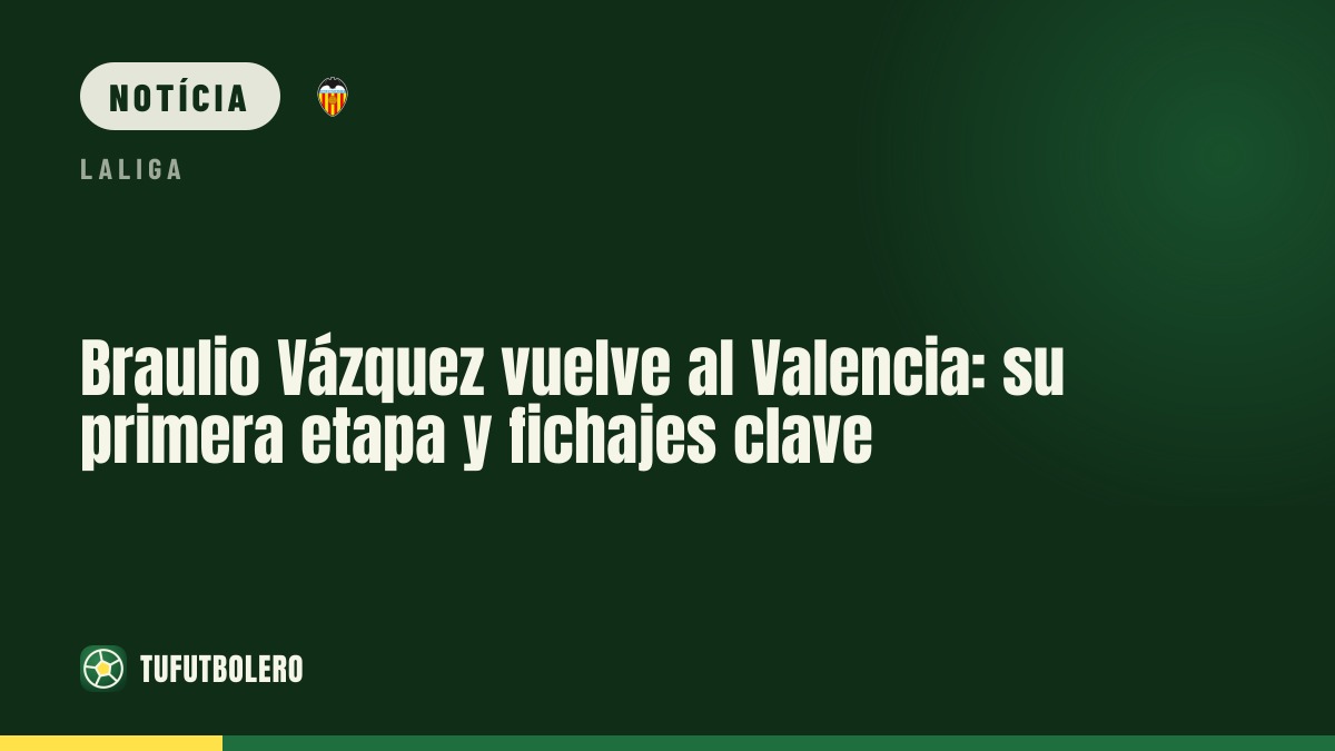Braulio Vázquez regressa ao Valência: primeira fase e contratações-chave