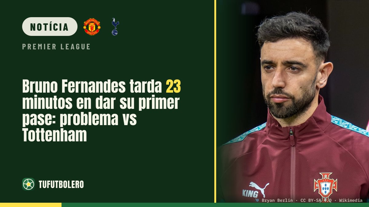 Bruno Fernandes demora 23 minutos no primeiro passe contra o Tottenham