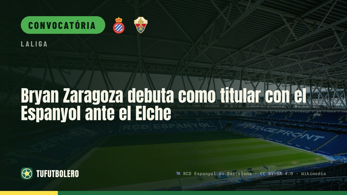 Bryan Zaragoza estreia como titular no Espanyol vs Elche